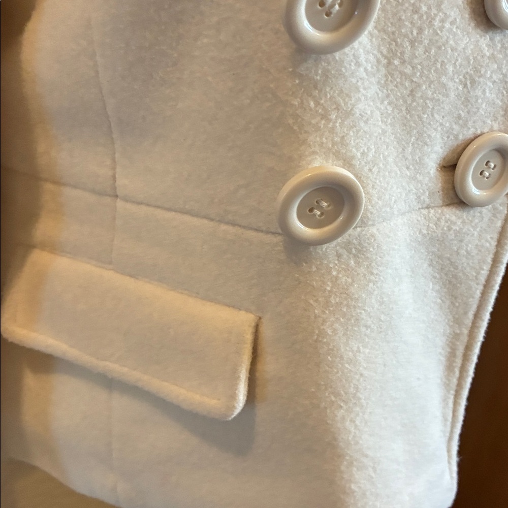 Paparazzi Wool blend winter white short double breasted blazer coat. - Picture 2 of 8